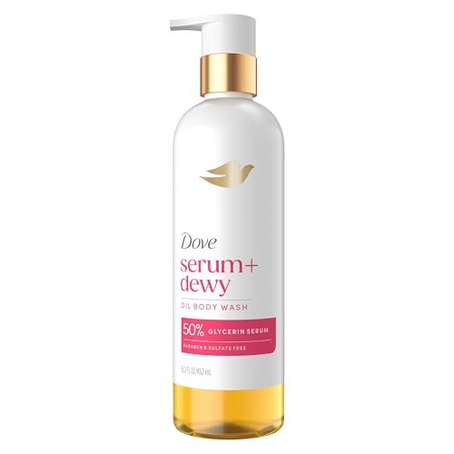 Dove Serum+ Shower Oil Body Wash with Coconut & Geranium Oil, Dewy Hydrating Cleanser for Soft Skin, 15.3 fl oz Avelisse