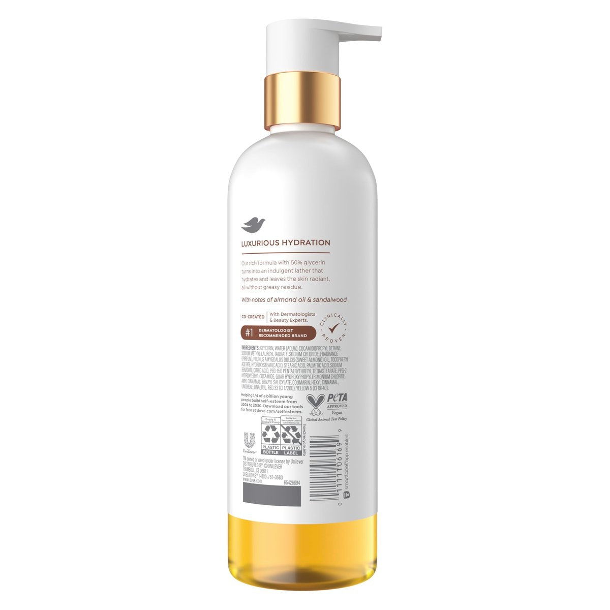 Dove Serum+ Shower Oil Body Wash with Glycerin Serum, Almond Oil & Sandalwood, Soothing Hydrating Cleanser, 15.3 fl oz - görsel 3