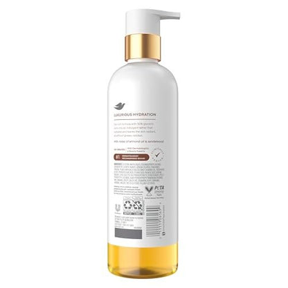 Dove Serum+ Shower Oil Body Wash with Glycerin Serum, Almond Oil & Sandalwood, Soothing Hydrating Cleanser, 15.3 fl oz