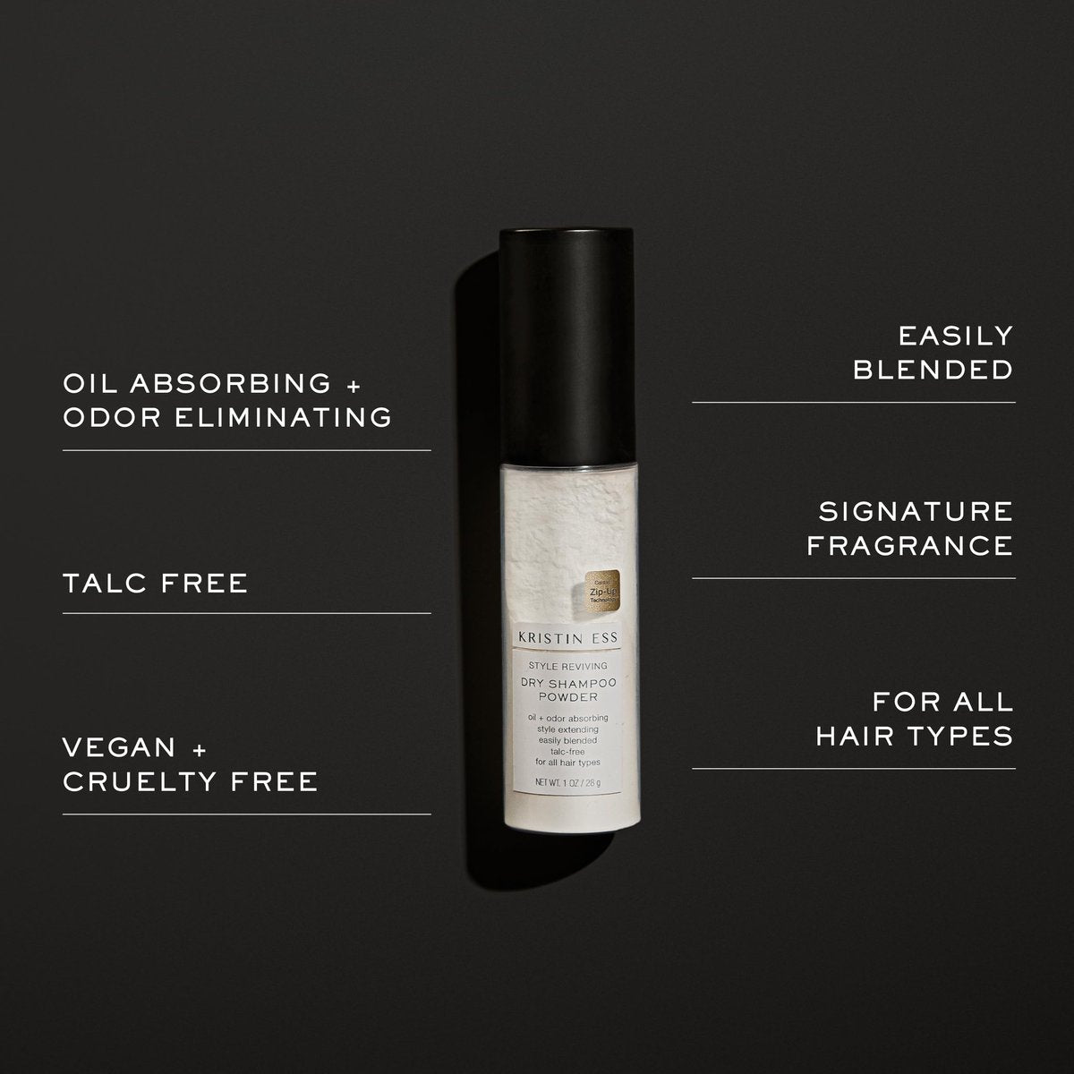 Kristin Ess Travel Size Dry Shampoo Powder for Oily Hair - Fresh Pear Fragrance - Non-Aerosol Style Extender - Sulfate Free, Color Safe, Vegan & Clean - Lightweight - Easily Blends In Dark Hair - görsel 7