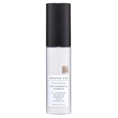 Kristin Ess Travel Size Dry Shampoo Powder for Oily Hair - Fresh Pear Fragrance - Non-Aerosol Style Extender - Sulfate Free, Color Safe, Vegan & Clean - Lightweight - Easily Blends In Dark Hair - görsel 2