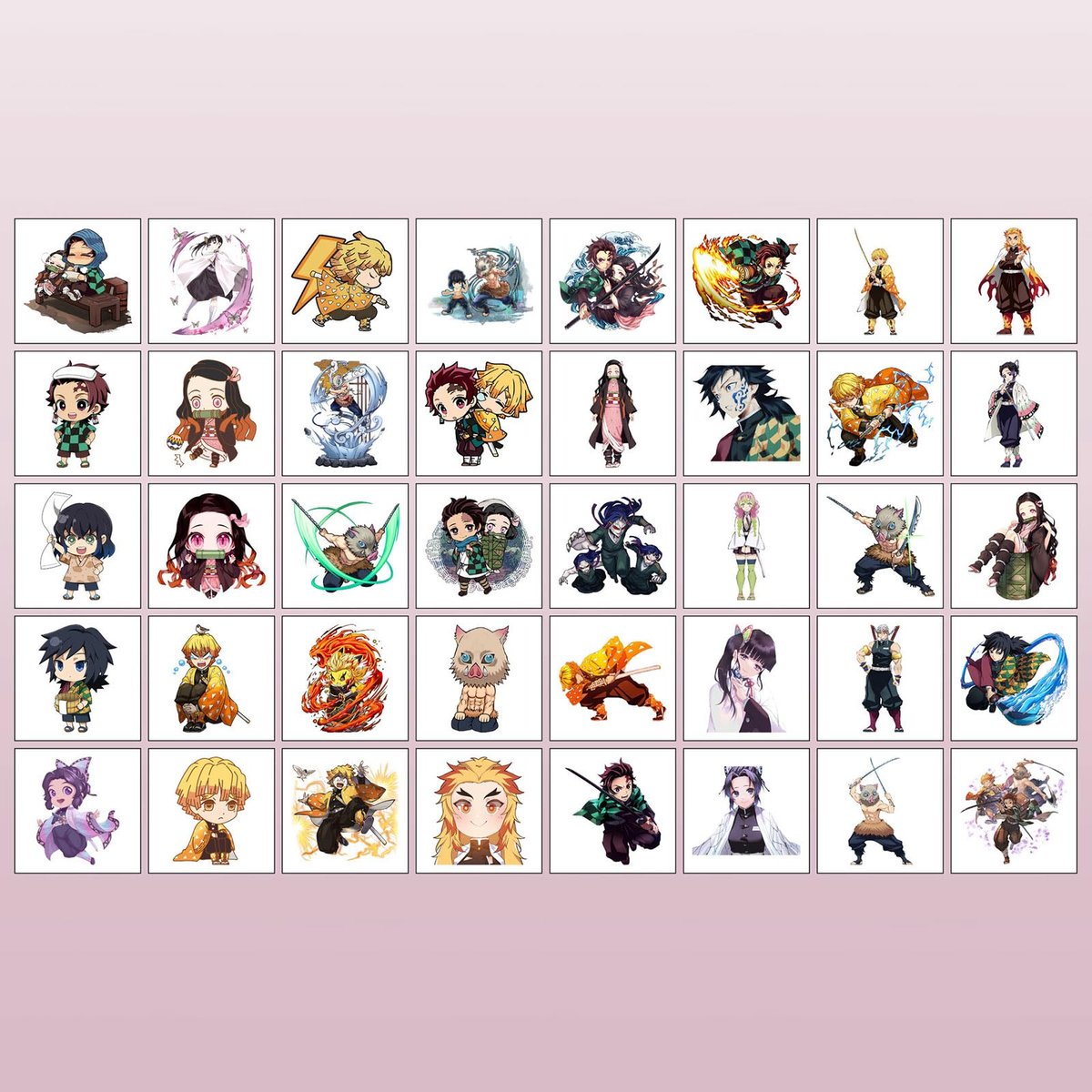 40 Sheets Demon Manga Slayer Temporary Tattoos – Birthday Party Favors & Cartoon Stickers for Teens - görsel 7