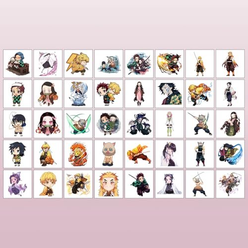 40 Sheets Demon Manga Slayer Temporary Tattoos – Birthday Party Favors & Cartoon Stickers for Teens - görsel 8