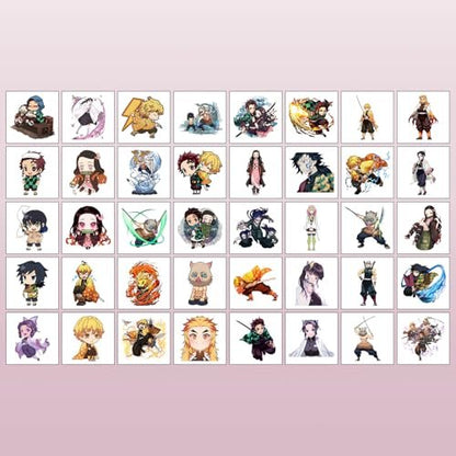 40 Sheets Demon Manga Slayer Temporary Tattoos – Birthday Party Favors & Cartoon Stickers for Teens