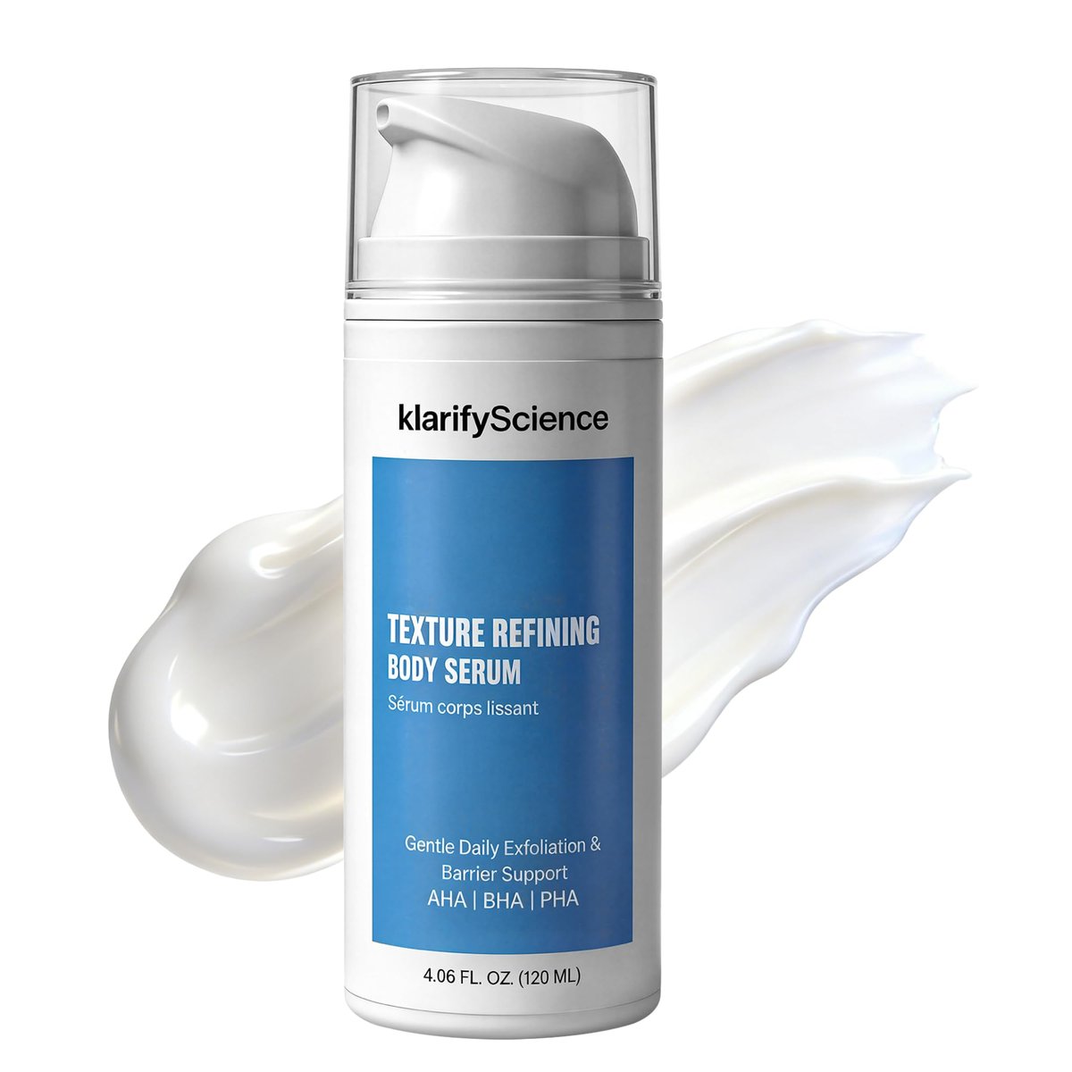 klarifyScience Texture Refining Body Serum for KP, Ingrown Hairs & Body Breakouts – Advanced Triple-Action Formula with Glycolic Acid & Squalane (AHA/BHA/PHA) – 120 ml Avelisse