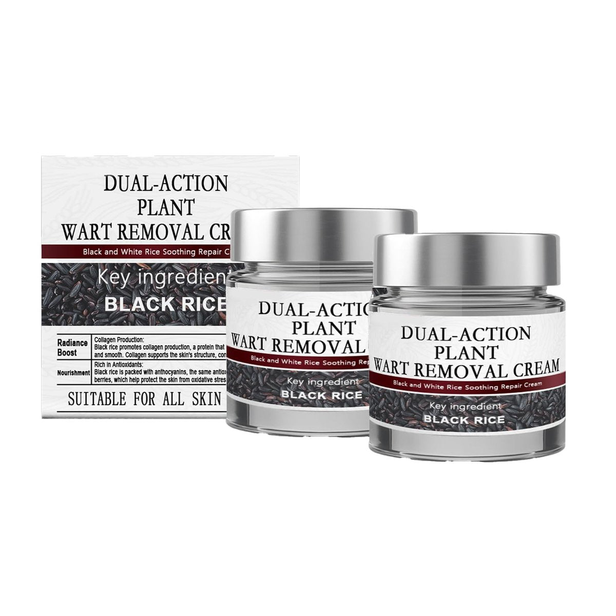 KeraErase Dual-Action Renewal Cream – Black & White Rice Soothing Repair Body Serum, All Skin Types, 2-Pack Avelisse
