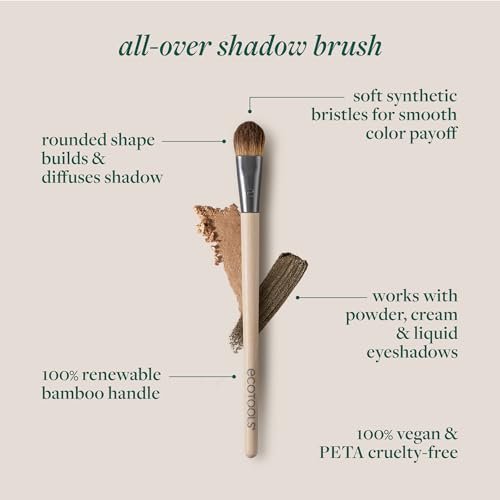 EcoTools All Over Eye Brush – Fluffy Eyeshadow Brush for Blending Lid & Crease Color, Soft Synthetic Bristles, Sustainable & Cruelty-Free - görsel 3