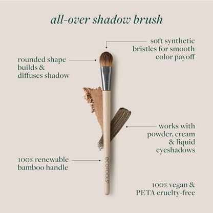 EcoTools All Over Eye Brush – Fluffy Eyeshadow Brush for Blending Lid & Crease Color, Soft Synthetic Bristles, Sustainable & Cruelty-Free