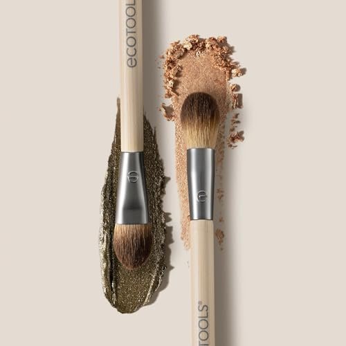 EcoTools Cream & Powder Dual-Ended Eye Brush – Flat & Fluffy Eyeshadow Brush for Packing, Blending & Full Eye Looks – Sustainable, Vegan & Cruelty-Free Makeup Brush - görsel 8