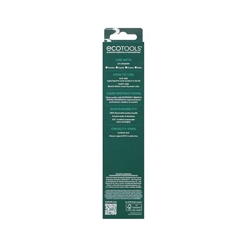 EcoTools Cream & Powder Dual-Ended Eye Brush – Flat & Fluffy Eyeshadow Brush for Packing, Blending & Full Eye Looks – Sustainable, Vegan & Cruelty-Free Makeup Brush - görsel 12