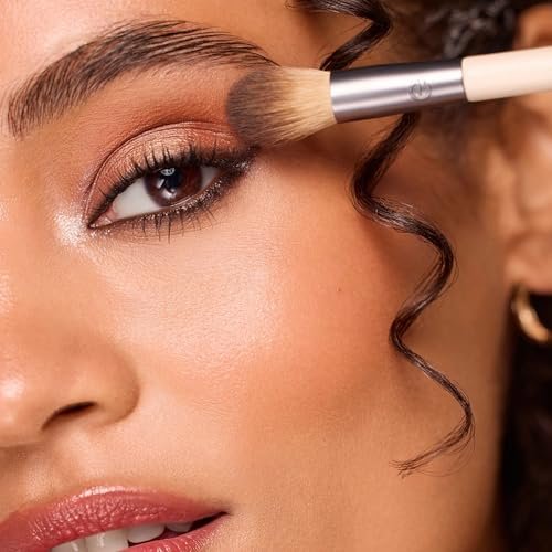 EcoTools Cream & Powder Dual-Ended Eye Brush – Flat & Fluffy Eyeshadow Brush for Packing, Blending & Full Eye Looks – Sustainable, Vegan & Cruelty-Free Makeup Brush - görsel 6