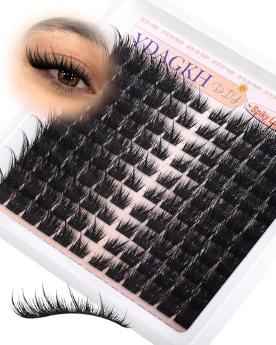 Wispy Lash Clusters Fox Eye Cluster Eyelash Extensions - Fairy Spiky Pre-Mapped Cat Eye Lashes for Natural Volume 8-20mm C Curly (120 Count, Black) Avelisse