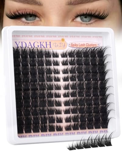 Wispy Lash Clusters Fox Eye Cluster Eyelash Extensions - Fairy Spiky Pre-Mapped Cat Eye Lashes for Natural Volume 8-20mm C Curly (120 Count, Black) Avelisse