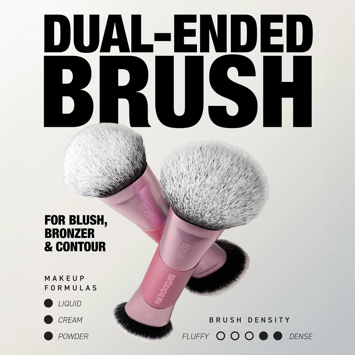 Real Techniques Ultimate Multi Tasker Brush - Dual-Ended Makeup Brush for Foundation, Blush, Bronzer & Powder, Precision Sculpting & Blending, UltraPlush Bristles, Cruelty-Free, 1 Count - görsel 5