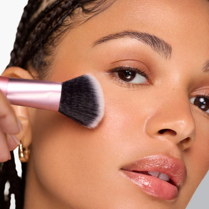 Real Techniques Ultimate Multi Tasker Brush - Dual-Ended Makeup Brush for Foundation, Blush, Bronzer & Powder, Precision Sculpting & Blending, UltraPlush Bristles, Cruelty-Free, 1 Count