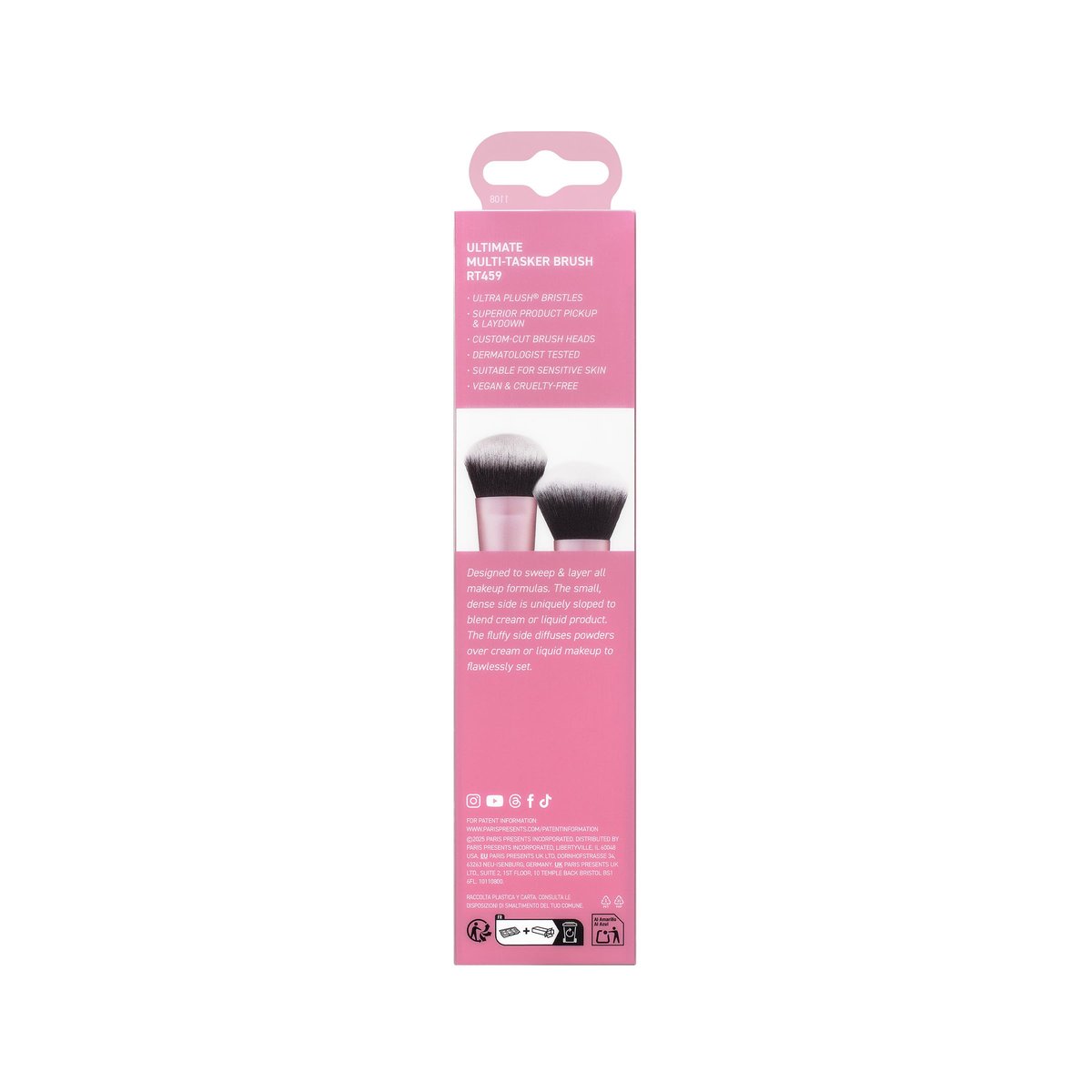 Real Techniques Ultimate Multi Tasker Brush - Dual-Ended Makeup Brush for Foundation, Blush, Bronzer & Powder, Precision Sculpting & Blending, UltraPlush Bristles, Cruelty-Free, 1 Count - görsel 13