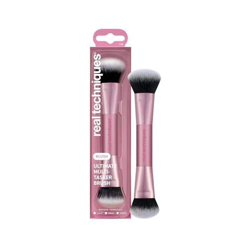 Real Techniques Ultimate Multi Tasker Brush - Dual-Ended Makeup Brush for Foundation, Blush, Bronzer & Powder, Precision Sculpting & Blending, UltraPlush Bristles, Cruelty-Free, 1 Count - görsel 2