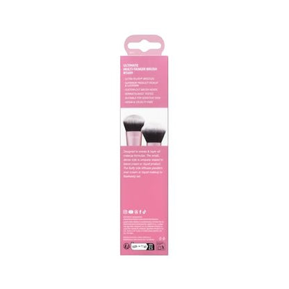 Real Techniques Ultimate Multi Tasker Brush - Dual-Ended Makeup Brush for Foundation, Blush, Bronzer & Powder, Precision Sculpting & Blending, UltraPlush Bristles, Cruelty-Free, 1 Count