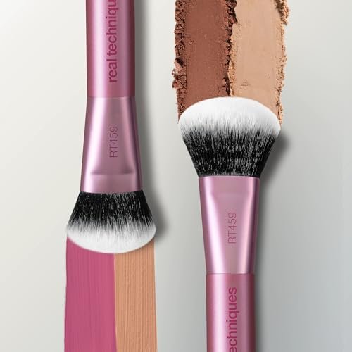 Real Techniques Ultimate Multi Tasker Brush - Dual-Ended Makeup Brush for Foundation, Blush, Bronzer & Powder, Precision Sculpting & Blending, UltraPlush Bristles, Cruelty-Free, 1 Count - görsel 10