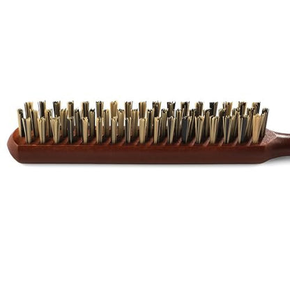 GranNaturals Hard Bristle Teasing Hair Brush for Women – Stiff Slick Back Comb with Rat Tail Pick for Sectioning, Edge Control, Backcombing, and Volume for Fine Hair