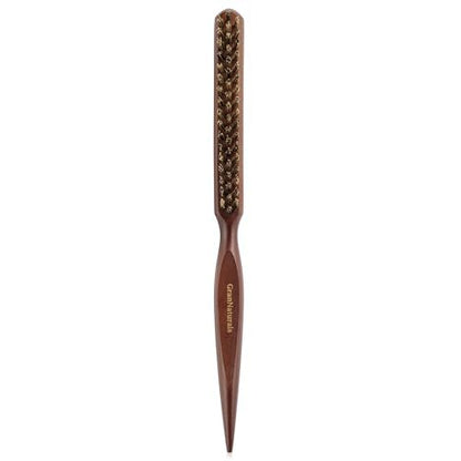 GranNaturals Hard Bristle Teasing Hair Brush for Women – Stiff Slick Back Comb with Rat Tail Pick for Sectioning, Edge Control, Backcombing, and Volume for Fine Hair
