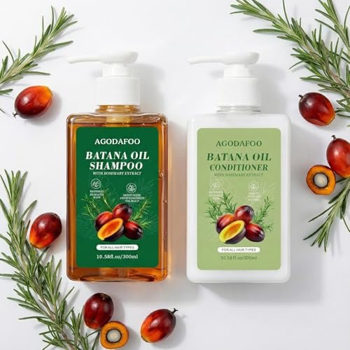 Batana Oil Shampoo and Conditioner Set for Hair Loss – Restores Vitality, Stimulates Growth, Repairs Damage for Men & Women (300ml + 300ml, 10.58 fl oz) Avelisse