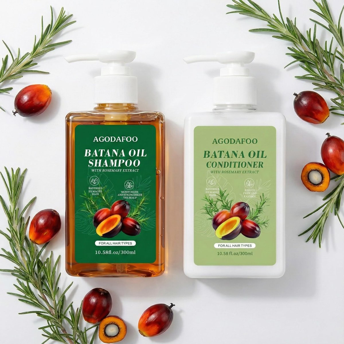Batana Oil Shampoo and Conditioner Set for Hair Loss – Restores Vitality, Stimulates Growth, Repairs Damage for Men & Women (300ml + 300ml, 10.58 fl oz) Avelisse