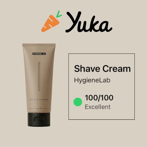 HygieneLab Shaving Cream – Fragrance-Free, Non-Toxic, Yuka 100/100, Aloe Vera & Shea Butter for Sensitive Skin (6.76 oz) Avelisse
