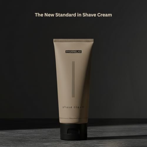 HygieneLab Shaving Cream – Fragrance-Free, Non-Toxic, Yuka 100/100, Aloe Vera & Shea Butter for Sensitive Skin (6.76 oz) Avelisse