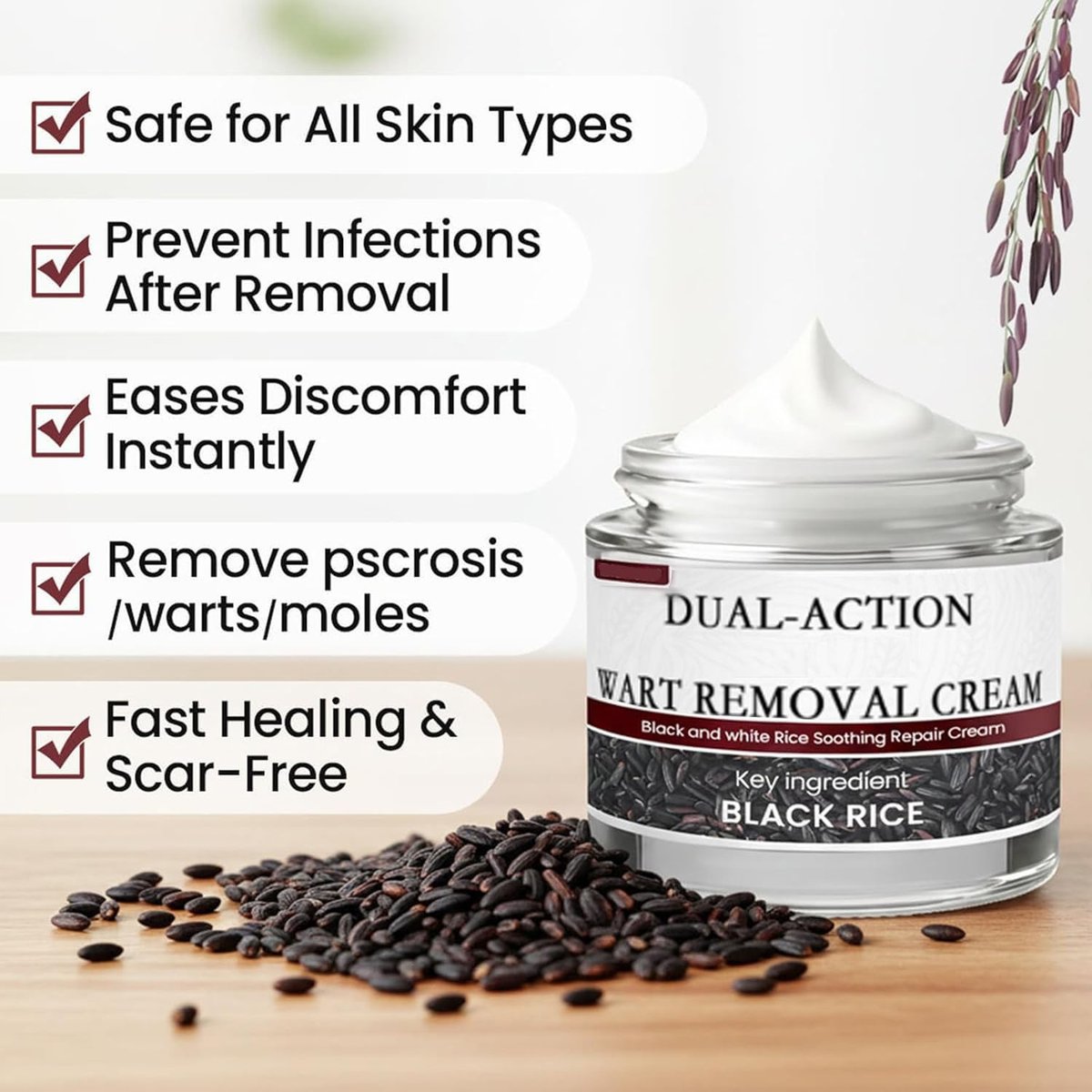 KeraErase Dual-Action Renewal Cream – Black & White Rice Soothing Repair Cream for Smooth, Refined Skin (2-Pack) Avelisse