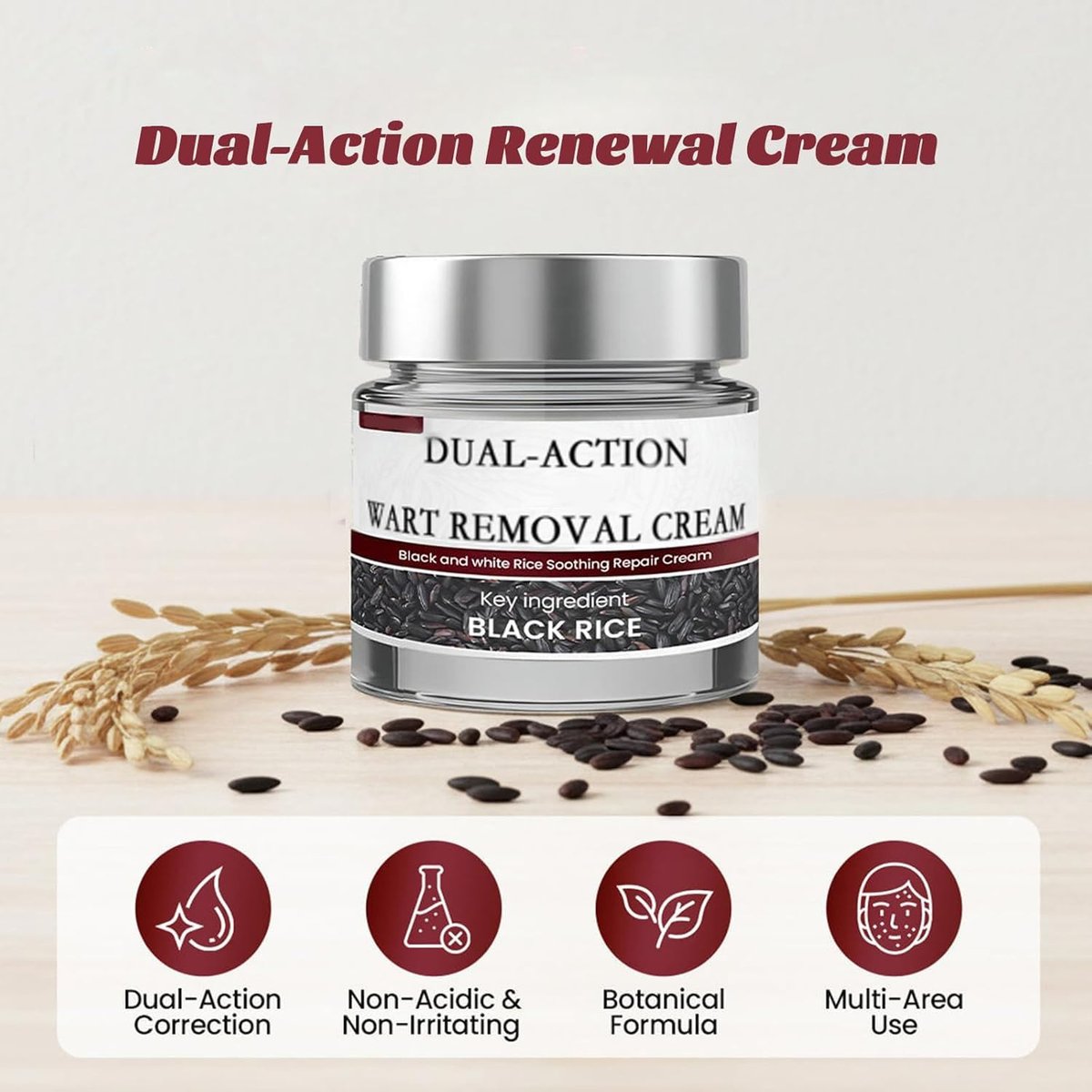 KeraErase Dual-Action Renewal Cream – Black & White Rice Soothing Repair Cream for Smooth, Refined Skin (2-Pack) Avelisse