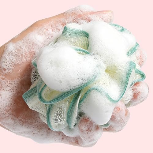 2 Pack Loofah Sponge Shower Loofahs - 2 Colors Bath Sponges Mesh Balls for Body Scrubber, Exfoliator Wash Back Scrubber for Men Women - Scrubbers Cleaning Bathing Accessories - görsel 10