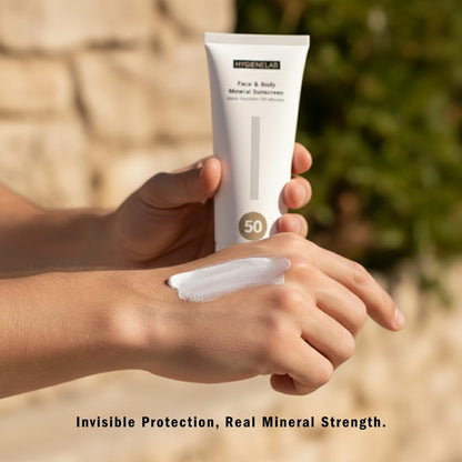 HygieneLab Mineral Sunscreen SPF 50 – Invisible Sheer Finish, Yuka Excellent Rated, Zinc Oxide, Broad Spectrum UVA/UVB Protection, Reef Safe, Aloe Vera & Shea Butter Hydration (Large 6 oz) Avelisse