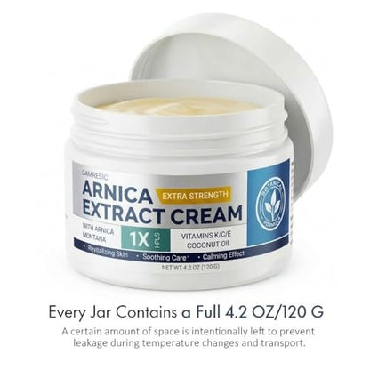 Glopink Arnica Cream Extra Strength for Discoloration & Thin Skin, Enriched with Arnica Montana & Vitamins K, C & E, Plus 9 Plant Compounds, Fast Absorbing, Long Lasting, 4 oz