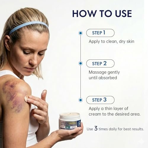 Glopink Arnica Cream Extra Strength for Discoloration & Thin Skin, Enriched with Arnica Montana & Vitamins K, C & E, Plus 9 Plant Compounds, Fast Absorbing, Long Lasting, 4 oz - görsel 10