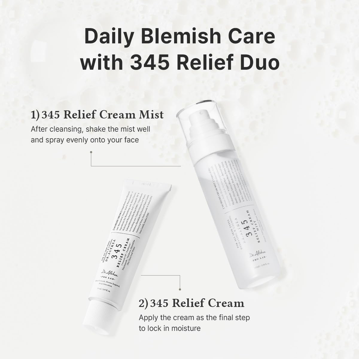 Dr.Althea 345 Relief Cream & Mist Duo - Soothing Recovery & Moisture for Sensitive Skin - Korean Vegan Skin Care Set Avelisse