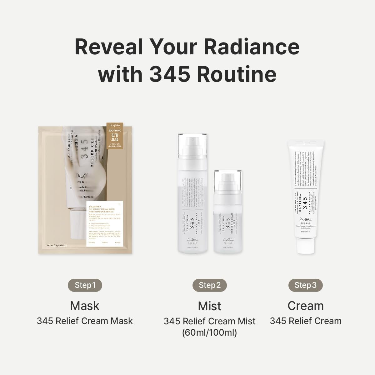 Dr.Althea 345 Relief Cream & Mist Duo - Soothing Recovery & Moisture for Sensitive Skin - Korean Vegan Skin Care Set Avelisse