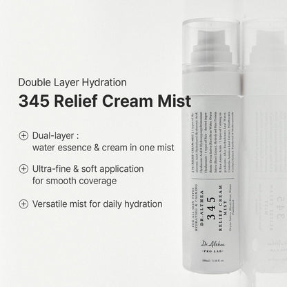 Dr.Althea 345 Relief Cream & Mist Duo - Soothing Recovery & Moisture for Sensitive Skin - Korean Vegan Skin Care Set Avelisse