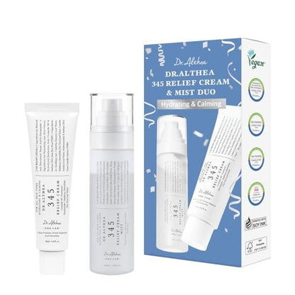 Dr.Althea 345 Relief Cream & Mist Duo - Soothing Recovery & Moisture for Sensitive Skin - Korean Vegan Skin Care Set Avelisse