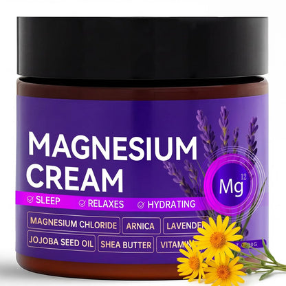Magnesium Cream for Sleep & Muscle Relief - Nighttime Lotion with Arnica & Lavender, Natural Ingredients for Foot, Leg & Knee Calming, Deeply Hydrating Skin Care for Women & Men, 3.53 oz
