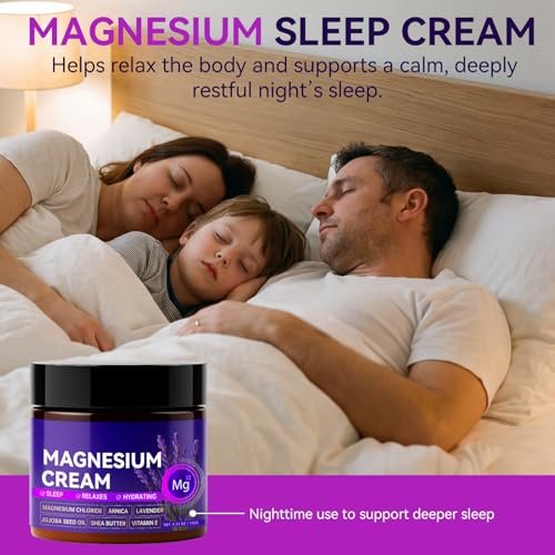 Magnesium Cream for Sleep & Muscle Relief - Nighttime Lotion with Arnica & Lavender, Natural Ingredients for Foot, Leg & Knee Calming, Deeply Hydrating Skin Care for Women & Men, 3.53 oz - görsel 4