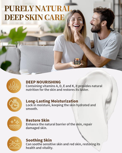 Whipped Beef Tallow for Skin - Grass Fed Tallow Balm with Raw Honey, Unscented Face & Body Moisturizer for Dry Sensitive Skin, Eczema & Rosacea Relief, Non-Comedogenic, Fast Absorbing (4 oz) Avelisse