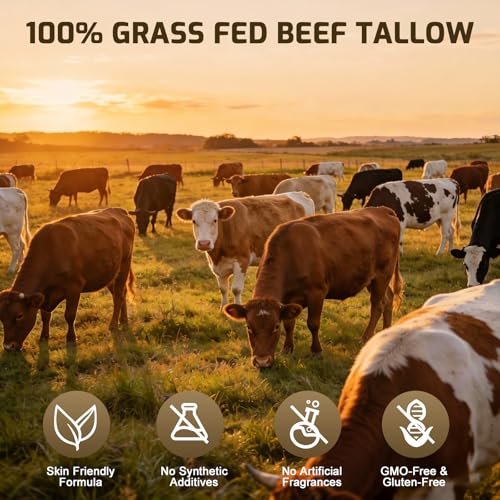 AKOFIC Beef Tallow for Skin - Organic Grass-Fed Tallow and Honey Balm, Natural Body & Face Moisturizer for Dry/Sensitive Skin, 4.2 oz - görsel 10