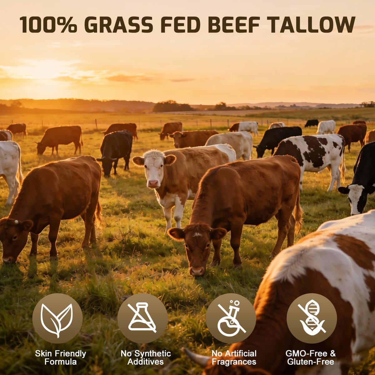 AKOFIC Beef Tallow for Skin - Organic Grass-Fed Tallow and Honey Balm, Natural Body & Face Moisturizer for Dry/Sensitive Skin, 4.2 oz - görsel 9
