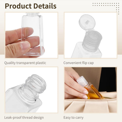 150 Pcs 1 Oz Travel Bottles - Clear Refillable Containers with Flip Caps, Funnels & Labels for Shampoo, Body Wash, Face Cream, Toiletries