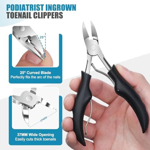 Mornihima Toenail Clippers for Thick Toenails for Seniors - Angled Head, Heavy Duty, Ingrown Toenail Clippers with Wide Jaw, Sharp Slanted Nail Cutter - görsel 6