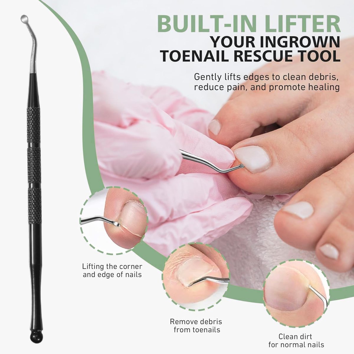 Mornihima Toenail Clippers for Thick Toenails for Seniors - Angled Head, Heavy Duty, Ingrown Toenail Clippers with Wide Jaw, Sharp Slanted Nail Cutter - görsel 15