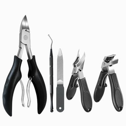 Mornihima Toenail Clippers for Thick Toenails for Seniors - Angled Head, Heavy Duty, Ingrown Toenail Clippers with Wide Jaw, Sharp Slanted Nail Cutter