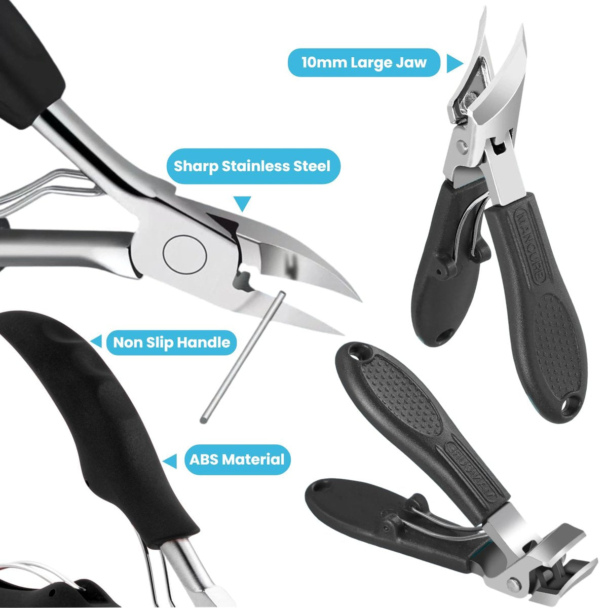 Mornihima Toenail Clippers for Thick Toenails for Seniors - Angled Head, Heavy Duty, Ingrown Toenail Clippers with Wide Jaw, Sharp Slanted Nail Cutter - görsel 13