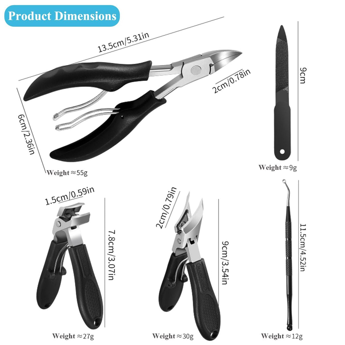 Mornihima Toenail Clippers for Thick Toenails for Seniors - Angled Head, Heavy Duty, Ingrown Toenail Clippers with Wide Jaw, Sharp Slanted Nail Cutter - görsel 3